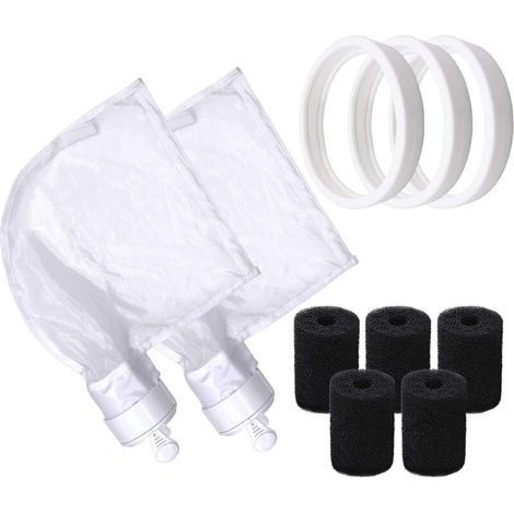 Sacs de Rechange en Nylon à Fermeture Eclair (pour Polaris 280 et 480 Seulement)+Pneus de Rechange en Caoutchouc Souple+Brosse en Mousse de Queue Robot pour Polaris (1/5)