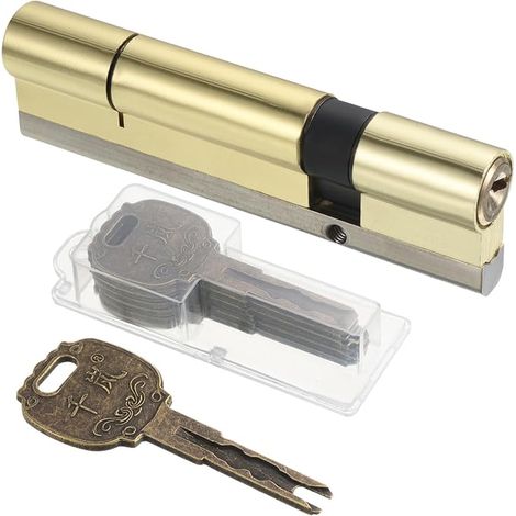 PATIKIL 32,5/77,5 (110mm Globale) Européen Double Serrure Cylindre Porte Cylindre Serrure, Avec 2 Rénovation Clés/ 6 Propriétaire Clés (1/5)