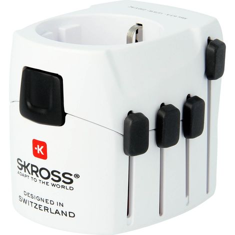 ADAPTADOR DE VIAJE SKROSS PRO 6 EN 1 para 120 países: Reino Unido, EE. UU., China, Italia, China (1/5)