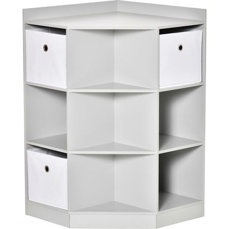 Rangement facile Meuble de rangement enfant 3 tiroirs tissu MDF anti-basculement pour jouets livres Gris (1/5)