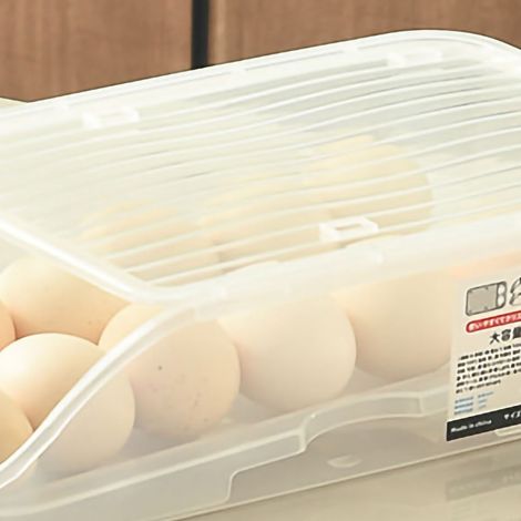 Rangement à œufs roulant automatique pour réfrigérateur, distributeur à œufs blanc, glissière à œufs, boîte de conservation en plastique, kit de rangement de cuisine (1/3)