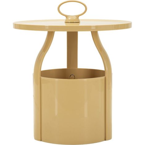 Tavolino porta-giornali Iris in plastica crema Ø 44x43 cm (1/5)