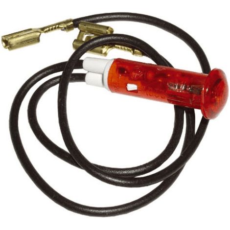 Voyant rouge Ø 9 mm avec cosses pour table de cuisson TEKA KUPPERSBUSCH – Longueur des fils 27,5 cm et 15 cm – 246450