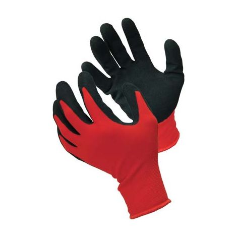 GUANTO NITRILE NERO SABBIATO HAND/WORKIT - MAGLIA LEGGERA SINTETICO ROSSO 7- 12 paia