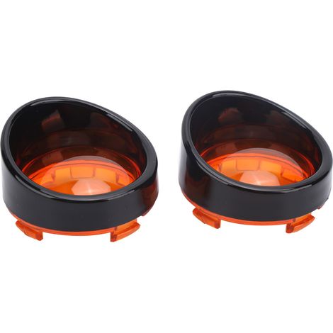 2 pièces Clignotants Moto Cache Protection Boîtier Transparent Forte Transmission Lumière Noir Orange (1/5)