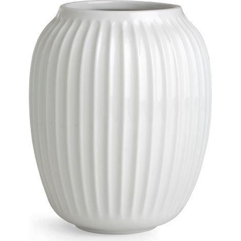 Vase H21 cm design danois pour fleurs fait main, blanc (1/5)