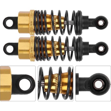 2 amortisseurs en métal doré 68mm pour voitures RC 1/10, suspension haute performance pour modèles radiocommandés (1/5)