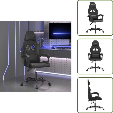 The Living Store Gaming-Stuhl Drehbar Schwarz Kunstleder - Gamingstuhl Drehbar (1/5)