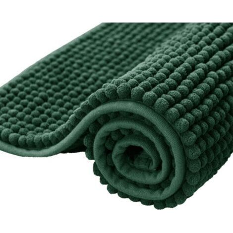 Tapis De Bain En Chenille Extra Doux 50X80CM Tapis Salle Bain Antiderapant Céladon (1/5)