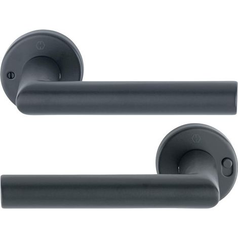 HOPPE Drückergarnitur Amsterdam 1400/42VR Aluminium F9714Mrund DIN links D/D (1/2)