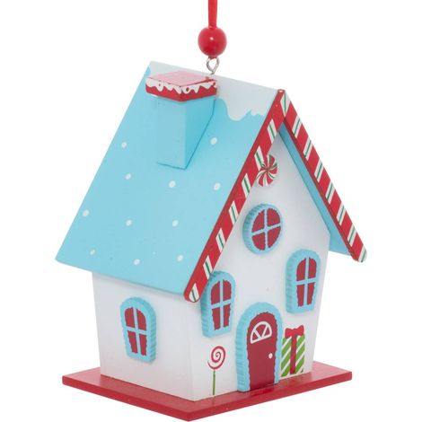 Casa in legno sdn rge blu 10cm - Feeric lights & christmas (1/5)