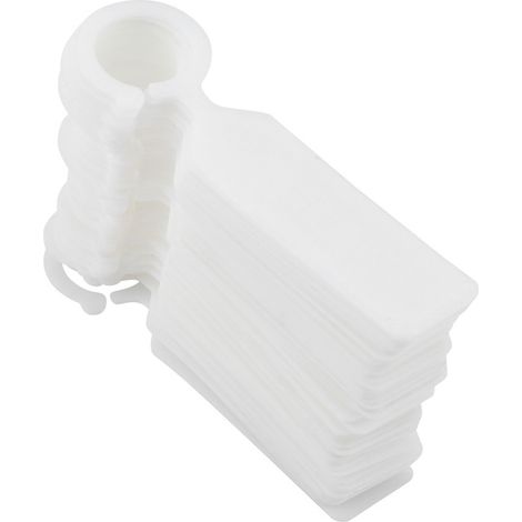 100 étiquettes suspendues en plastique blanc pour plantes, arbres et pépinière - Décoration de jardin (1/5)
