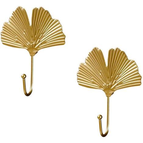QORVA-PatèRes DoréEs, Support Suspendu pour Clé, Feuilles DéCoratives, Crochets MéTalliques, Crochets Muraux, Cintre