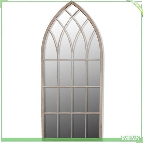 Miroir de jardin - FAFEICY - 41226 - arche gothique - blanc antique - fer effet rouille - 50 x 115 cm (1/3)