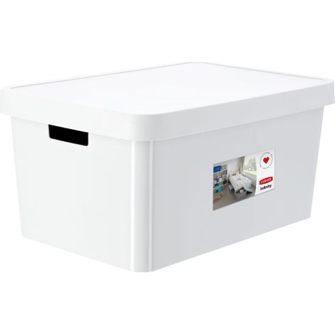 Curver Infinity 233753 Scatola da 45 litri con coperchio 54,5 x 37 x 25 cm Bianco (1/5)