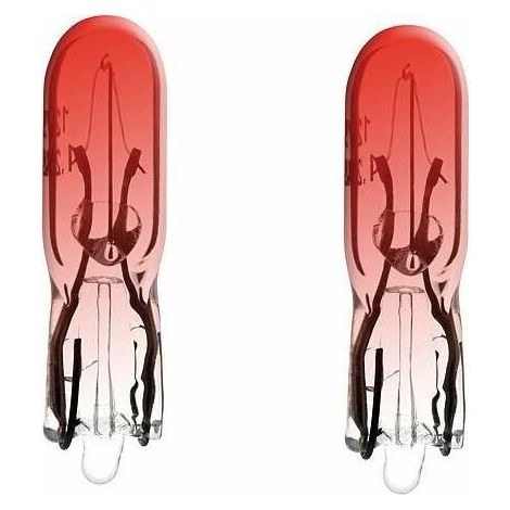 2x ampoule 12V 1,2W T5 W2x4,6D rouge wedge voiture tracteur remorque moto universel