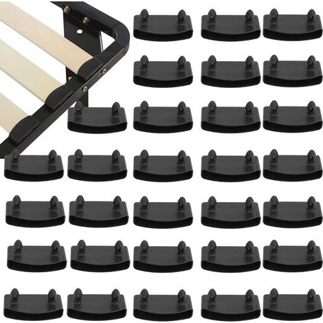 Black 55mm bed slat end caps – Pack of 40 plastic caps – Compatible with 52-54mm bed bases – Easy installation on side rails (1/5)