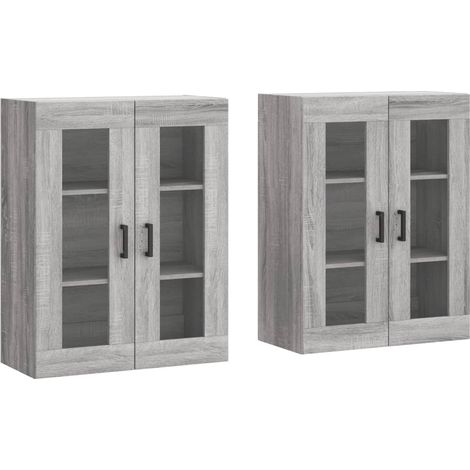 Maison Exclusive - Armadietti a Parete 2 pz Grigio Sonoma in Legno Multistrato