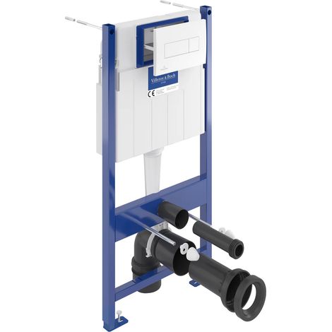 Villeroy & Boch Viconnect Pro Pack Bâti support pour WC suspendu + Plaque double touche blanche + Manchon 90/100 (92214468VS0)