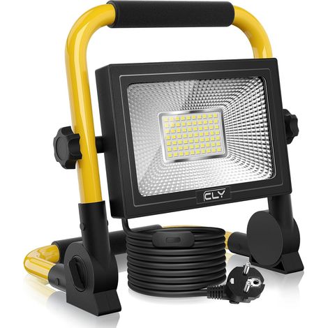 Lampe Chantier 60W 5200LM Projecteur Chantier Led 6500K IP66 Câble 5M Baladeuse Led Portable Lampe LED Portable Lampe de Travail Lanterne avec Rotation à 180° pour Atelier Garage Bricolage (1/5)