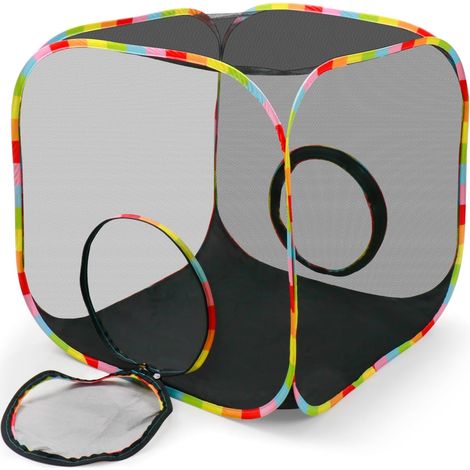 Enclos d'extérieur pop-up en forme de cube à roulettes, parc en maille anti-fuite pour chats et petits chiens, tente pliable pour chats, lapins, cochons d'Inde, furets, installation rapide (1/5)