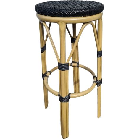 Tabouret OLIVIA en Rotin synthétique style bistrot pour extérieur