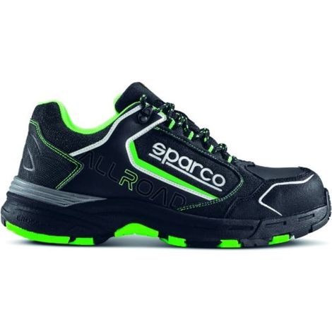 Sparco Allroad Baku S3 SRC scarpe antinfortunistiche idrorepellente n 38 in tessuto tecnico con suola in gomma e puntale 200J nero verde fluorescente Nero/Verde Fluo 38 (1/2)