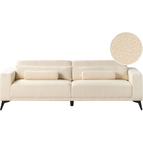 Sofa 3 Seater ANGE Boucle Off-White (1/5)