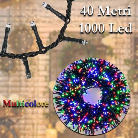 Luci di Natale 1000 LED 40m Catena Luminosa IP44 Interno Esterno Decorazioni Natalizie Multicolore
