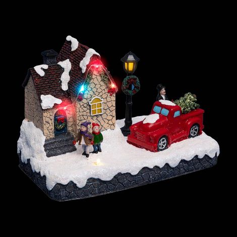 Weihnachtsdorf Tannenbaum-Shop 6 LED-Batterien - Feeric lights & christmas