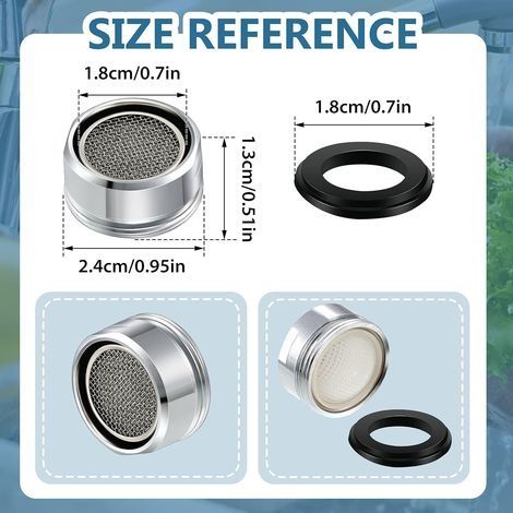 Wassersparender Wasserhahn, Strahlregler für Badezimmerarmaturen, Ersatzteile mit Messinggehäuse, 24 mm (15/16 Zoll) Außengewinde, 1 Stück (1/4)