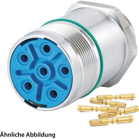 HUMMEL SET inkl. Kontakte M23 Leistung INOX Geräteteckverbinder, Crimpei. gerade Polzahl 3+4+PE, Buchse Vorderwand - 1 Stück