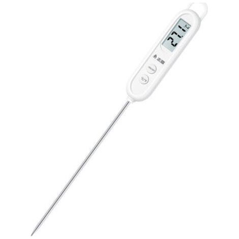 Thermomètre Cuisine, Thermomètre À Viande, Thermomètre Numérique Digital avec Sonde Longue, Thermomètre Alimentaire, Thermomètre Cuisson avec Écran LCD °F/°C Bouton,pour Barbecue,Patisserie