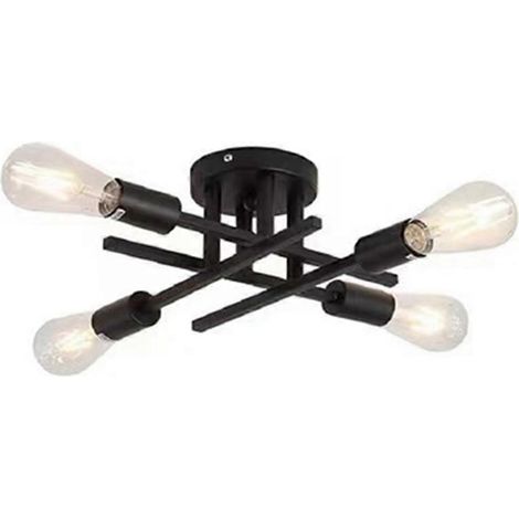 Plafonnier semi-encastré de style industriel américain pour couloir, allée ou salon (ampoule non incluse) (1/5)