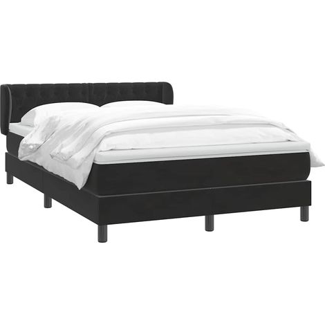vidaXL Giroletto a Molle con Materasso Nero 160x210 cm in Velluto (1/5)