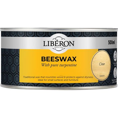 Liberon Clear Beeswax Paste - 500ml for Furniture and Wood Finishing