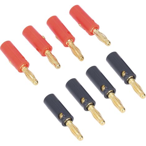 Lot de 40 fiches bananes pour haut-parleurs, connecteurs pour câbles, diamètre 4 mm, laiton plaqué or, rouge et noir, universels (1/5)