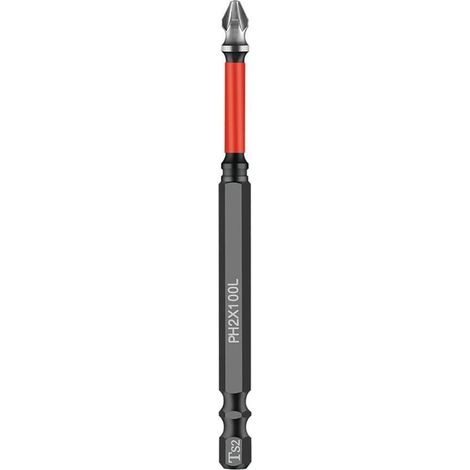 Embouts de tournevis PH2/25-150mm/100mm/métal noir/rouge aimanté (1/5)
