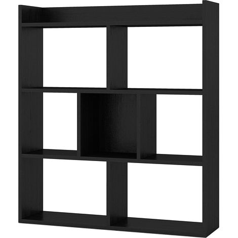 Bücherregal mit 7 Würfeln, 80x20x90 cm, Schwarz