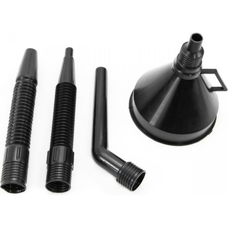 Entonnoir flexible noir avec filtre, 4 pièces, universel, pour carburant, liquide, eau, 13 cm AMIO-02007 (1/2)
