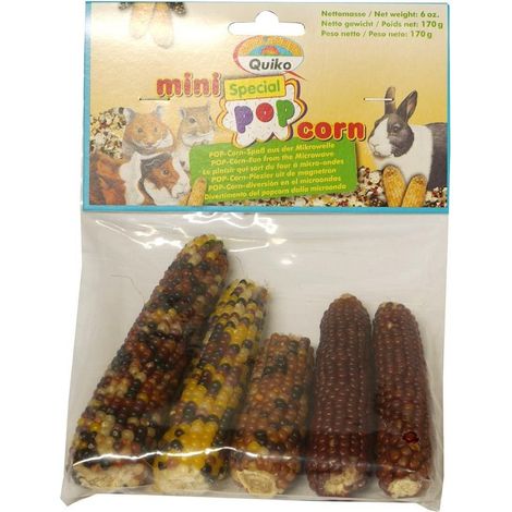 Quiko Mini Pop Corn Special 170g per roditori pannocchie di Mais Naturali con preziosi nutrienti
