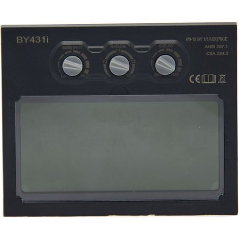 Filtre à assombrissement automatique — Alimentation solaire, Teinte DIN 9–13 (état sombre), DIN 4 (état clair) — Filtre de soudage BY 431i-DELKEVIC (1/5)