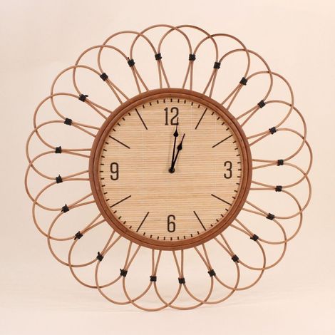 Horloge en rotin 60cm