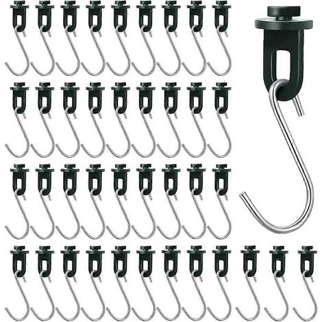 50 pinces pivotantes et 50 crochets en S pour serre, clips pour plantes de serre, clips en plastique durable, supports pour plantes, accessoires de serre (1/5)