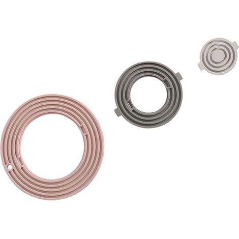 Dessous de plat rond isolant thermique 3 en 1, détachable et élégant, en silicone épais, pour casserole et tasse. (1/5)