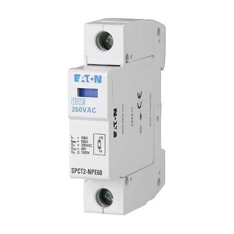 Parafoudre type T2 2P 20kA SPCT2-280-1+NPE 167619 (1/2)