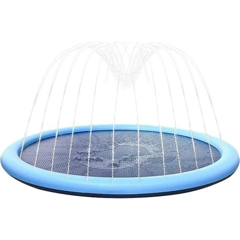 Tapis de Jeu d'eau avec arroseur, Tapis de pulvérisation de Plage,Spray d'eau pour Tapis de pulvérisation antidérapant pour Piscine extérieure et Plage, Tapis de pour (1/5)