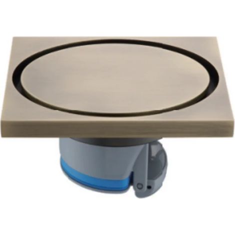 (Qing Gu Copper A)Brass Shower Drainage Bathroom Floor Drain Tile Inserted Circular Deodorizing Floor Drain Grille 100X100cm (1/4)