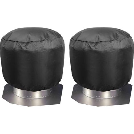 Juego de 2 cubiertas resistentes e impermeables para rejillas de ventilación de techo, fabricadas en tejido Oxford 420D negro (30 x 44 cm). (1/5)