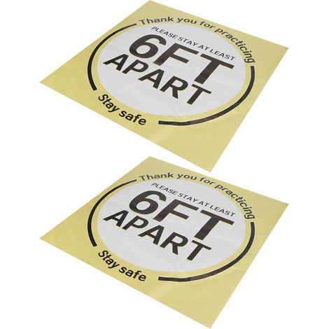 jeux d'autocollants de sol pour la distanciation sociale, panneaux d'avertissement de distanciation pour la gestion des foules (1/5)